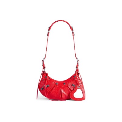 BALENCIAGA WOMEN'S LE CAGOLE SHOULDER BAG XS IN RED 6713091VG9Y6534 (25.9*16*9.9cm)